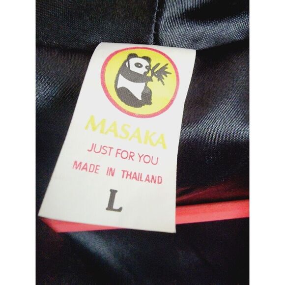 Misaka L Reversible Robe Unisex Sateen Red Black‎ Dragon Asian Vintage W/Sash - Picture 10 of 14